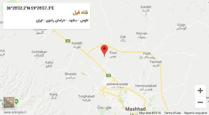 روستای شاه فیل بر روی نقشه