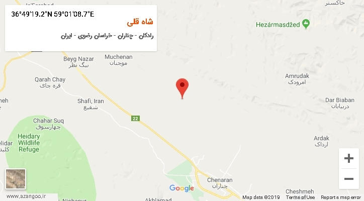 روستای شاه قلی بر روی نقشه