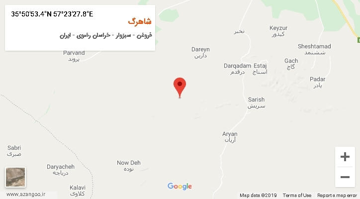 روستای شاهرگ بر روی نقشه