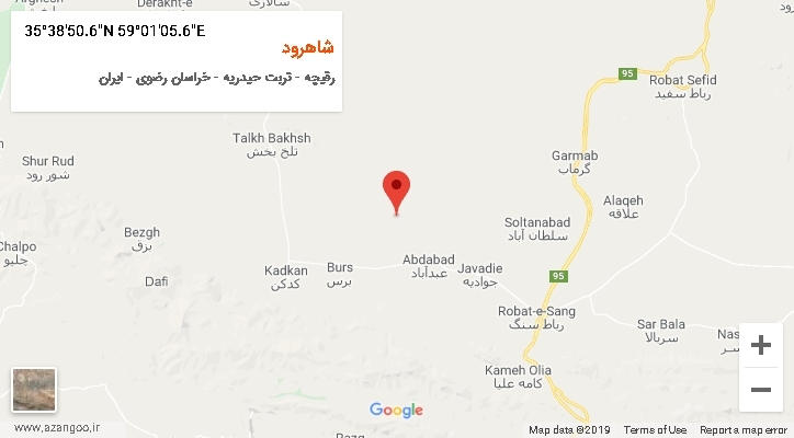 روستای شاهرود بر روی نقشه