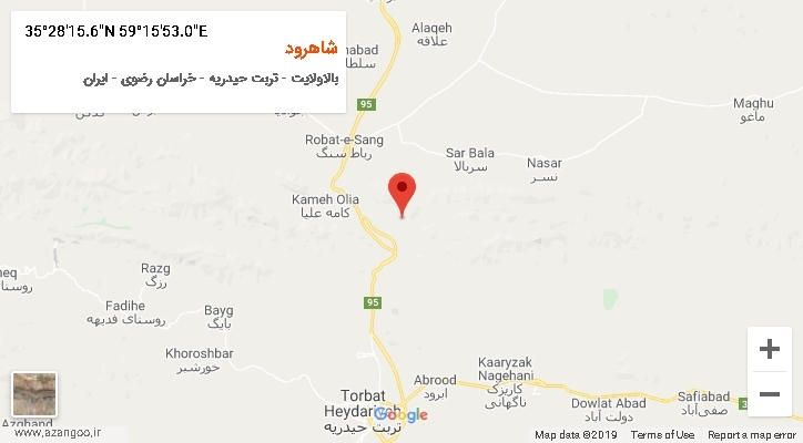 روستای شاهرود بر روی نقشه