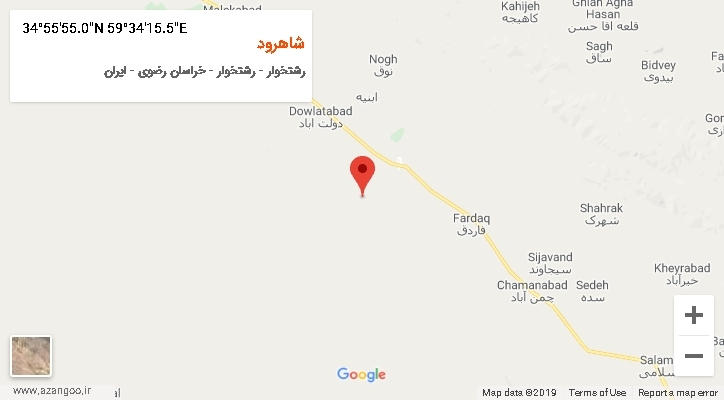 روستای شاهرود بر روی نقشه