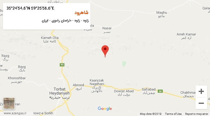 روستای شاهرود بر روی نقشه