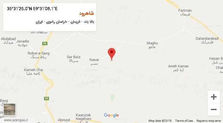 روستای شاهرود بر روی نقشه