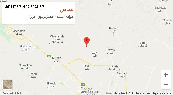 روستای شاه تقی بر روی نقشه