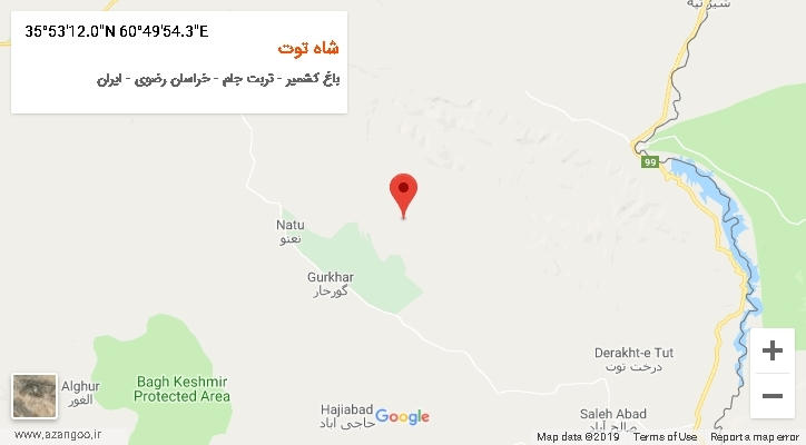 روستای شاه توت بر روی نقشه