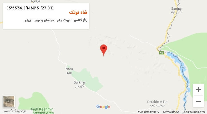 روستای شاه توتک بر روی نقشه
