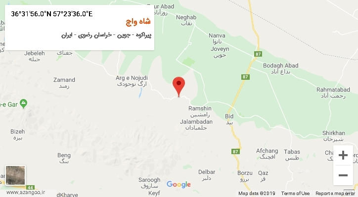 روستای شاه واج بر روی نقشه