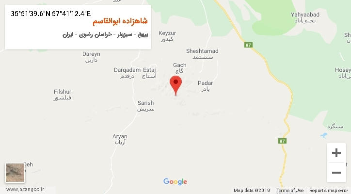 روستای شاهزاده ابوالقاسم بر روی نقشه