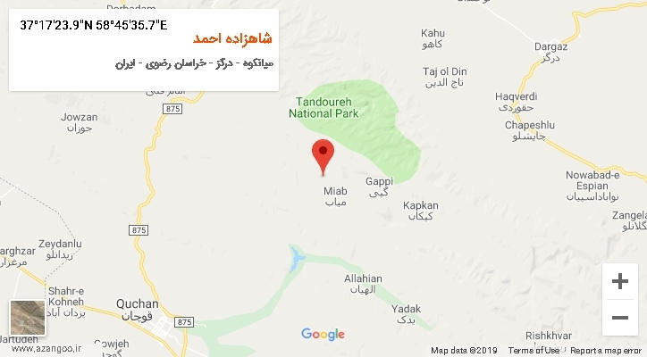 روستای شاهزاده احمد بر روی نقشه
