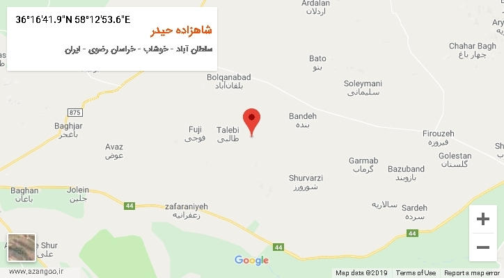 روستای شاهزاده حیدر بر روی نقشه
