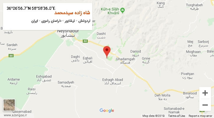 روستای شاه زاده سیدمحمد بر روی نقشه