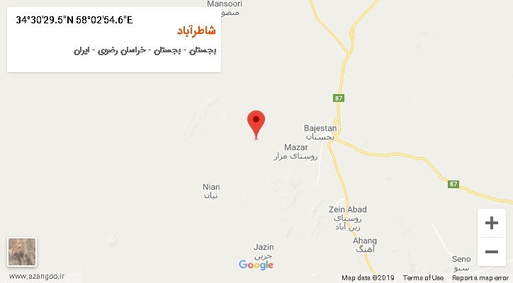 روستای شاطرآباد بر روی نقشه