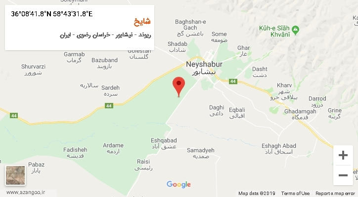 روستای شایخ بر روی نقشه