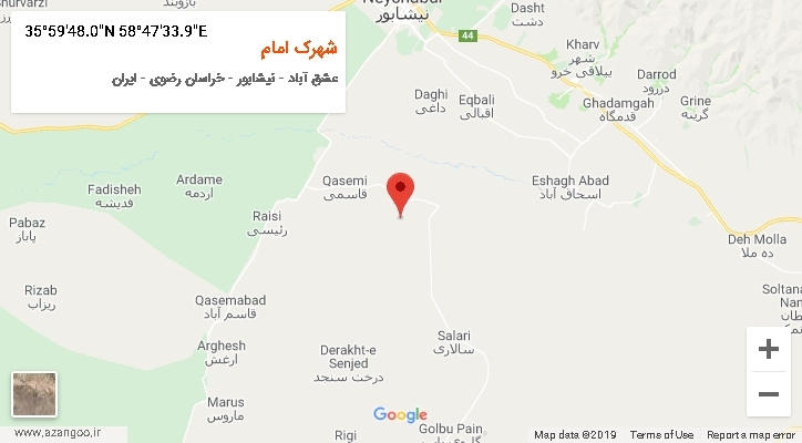 روستای شهرک امام بر روی نقشه