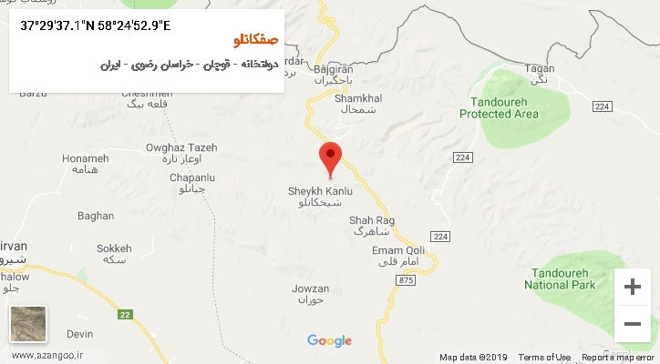 روستای صفکانلو بر روی نقشه