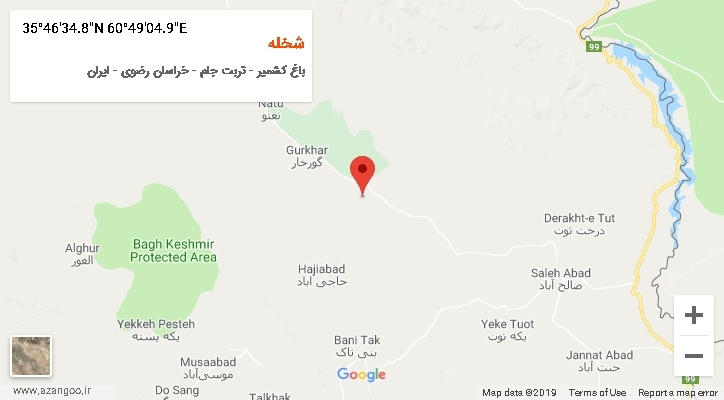 روستای شخله بر روی نقشه