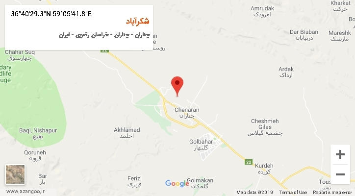 روستای شکرآباد بر روی نقشه