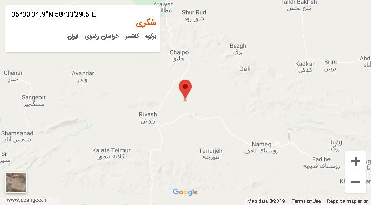 روستای شکری بر روی نقشه