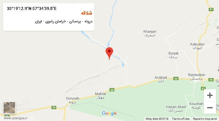 روستای شلاقه بر روی نقشه
