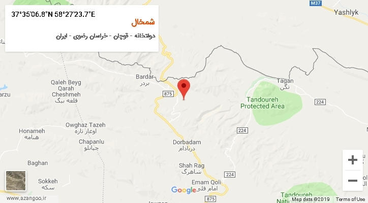 روستای شمخال بر روی نقشه