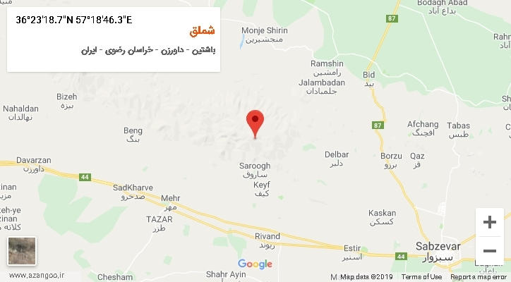 روستای شملق بر روی نقشه