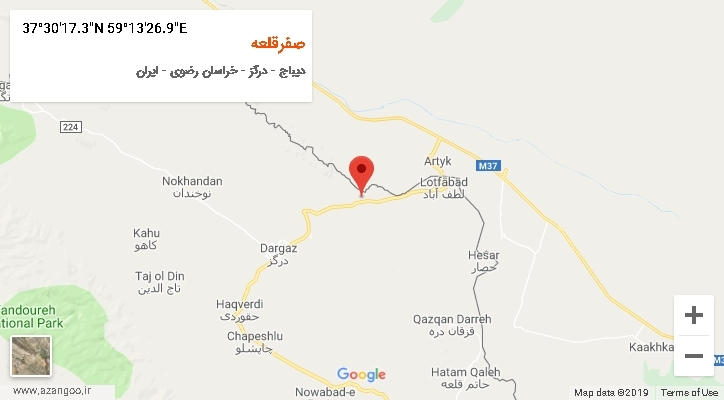 روستای صفرقلعه بر روی نقشه