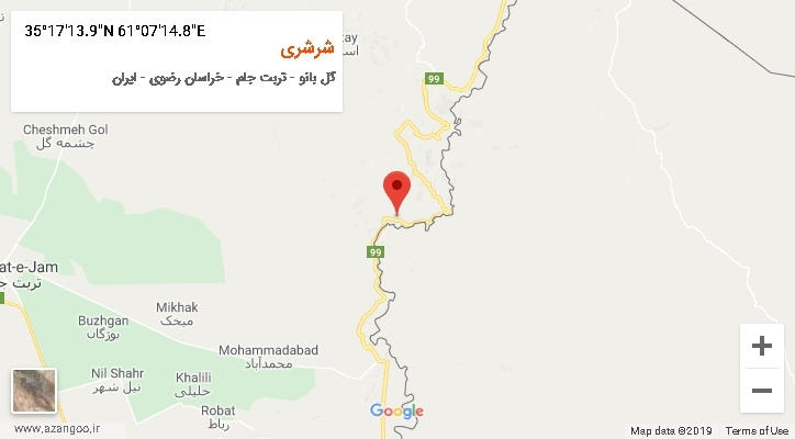 روستای شرشری بر روی نقشه