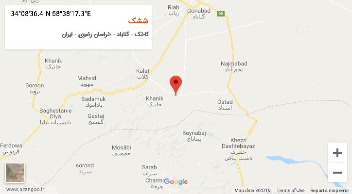 روستای ششک بر روی نقشه
