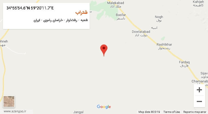 روستای شتراب بر روی نقشه