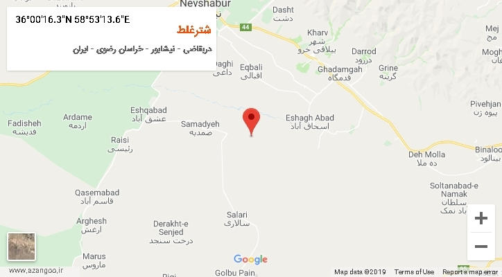 روستای شترغلط بر روی نقشه