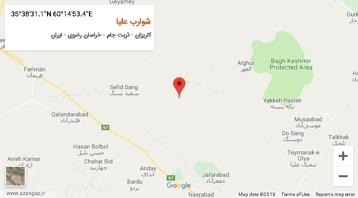 روستای شوارب علیا بر روی نقشه