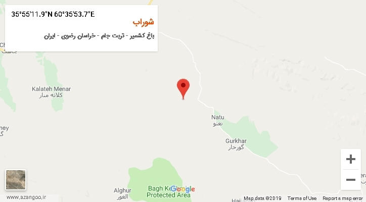 روستای شوراب بر روی نقشه