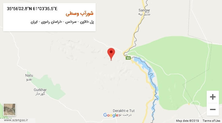 روستای شورآب وسطی بر روی نقشه