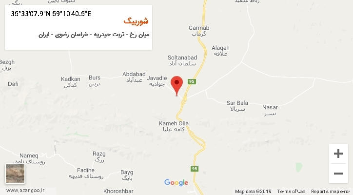 روستای شوربیگ بر روی نقشه