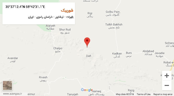 روستای شوربیک بر روی نقشه