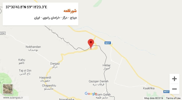 روستای شورقلعه بر روی نقشه