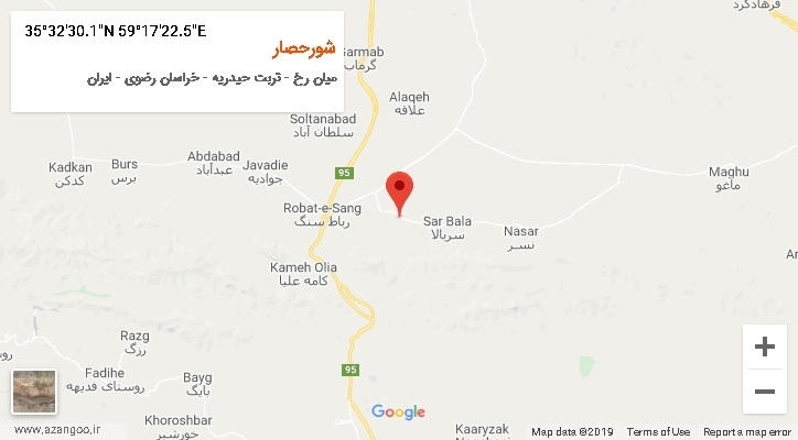 روستای شورحصار بر روی نقشه