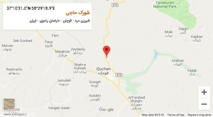 روستای شورک حاجی بر روی نقشه