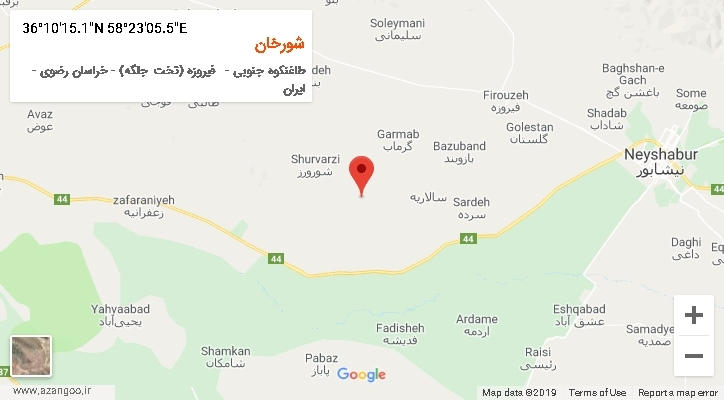 روستای شورخان بر روی نقشه