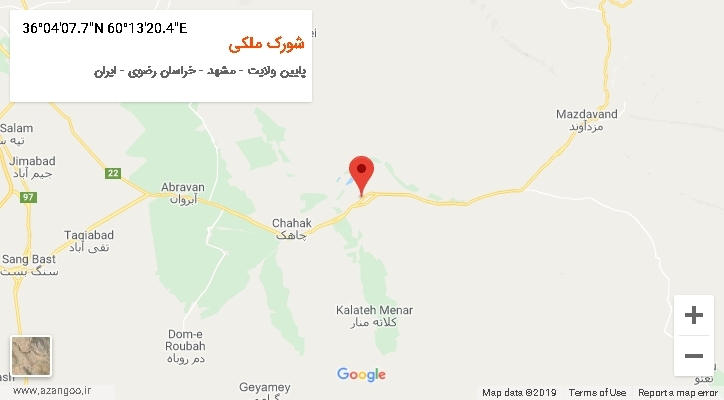 روستای شورک ملکی بر روی نقشه