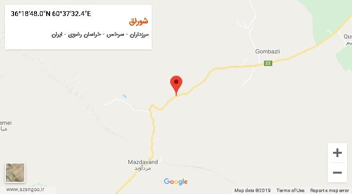 روستای شورلق بر روی نقشه