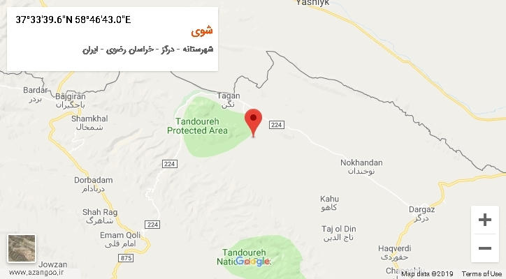 روستای شوی بر روی نقشه