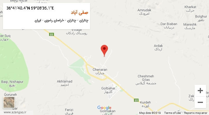 روستای صفی آباد بر روی نقشه