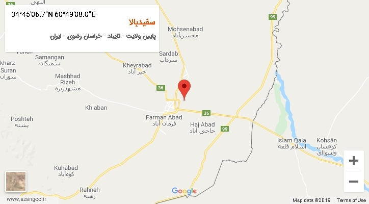 روستای سفیدبالا بر روی نقشه