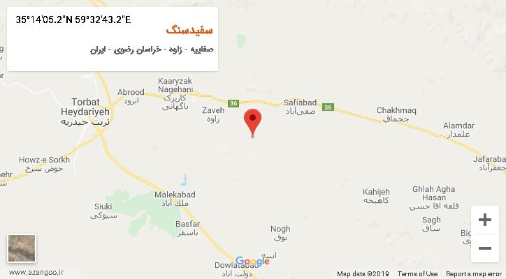 روستای سفیدسنگ بر روی نقشه