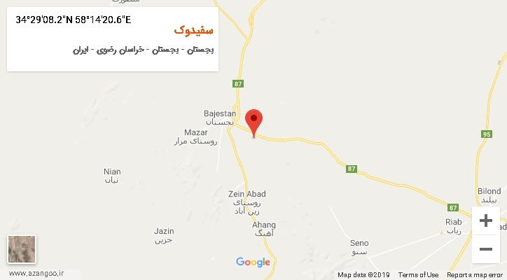 روستای سفیدوک بر روی نقشه