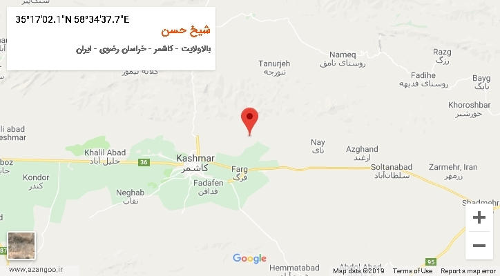 روستای شیخ حسن بر روی نقشه