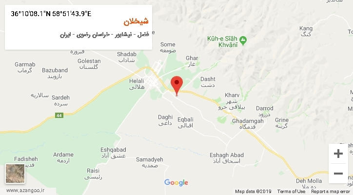 روستای شیخلان بر روی نقشه