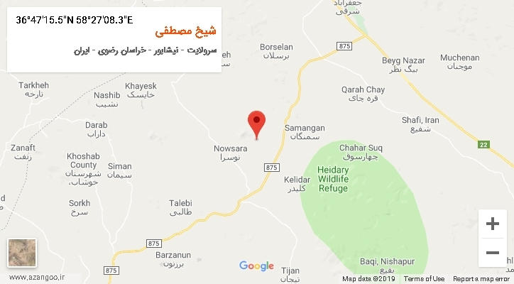 روستای شیخ مصطفی بر روی نقشه